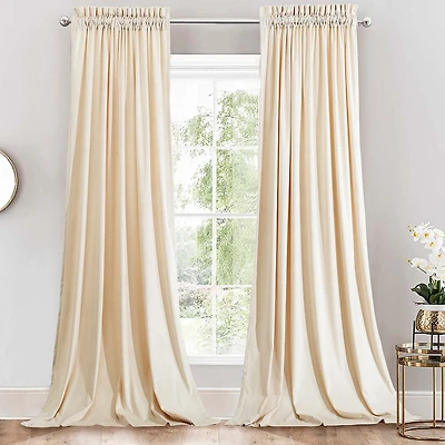 Heavyweight Velvet Curtain Rod Pocket Panels (Set of 2