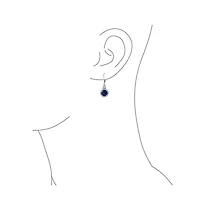 Bling Jewelry 3.5CT Round Solitaire Cubic Zirconia Halo Lever back Dangle Drop Earrings Silver Plated
