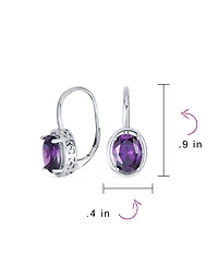 Bling Jewelry Oval Cz Drop Earrings Lever Back Sterling Silver