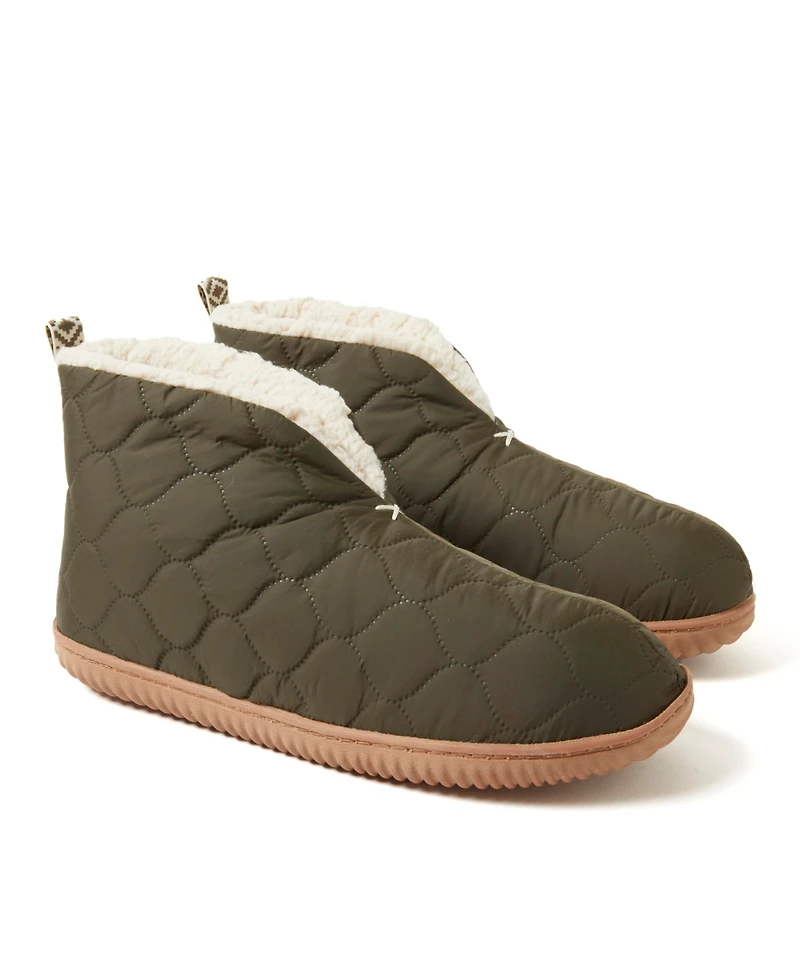 Dearfoams Men's Warm Up Bootie House Shoe Boot Slipper