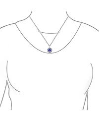 Bling Jewelry Spiritual Protection Amulet Round Circle Moving Floating Blue Evil Eye Filigree Charm Pendant Necklace Sterling Silver