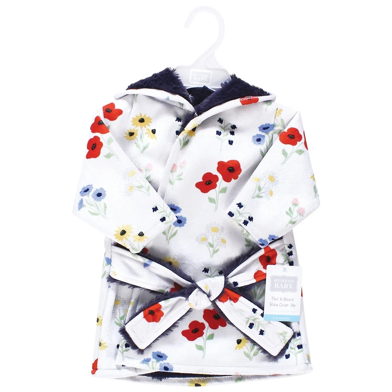 Hudson Baby Girls Mink with Faux Fur Lining Pool and Beach Robe Cover-ups