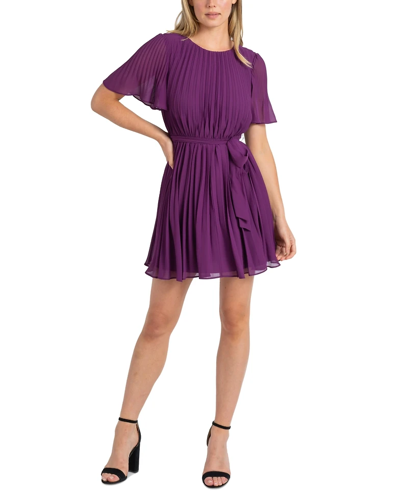 Sam Edelman Women's Pleated Tie-Waist Dress