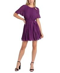 Sam Edelman Women's Pleated Tie-Waist Dress