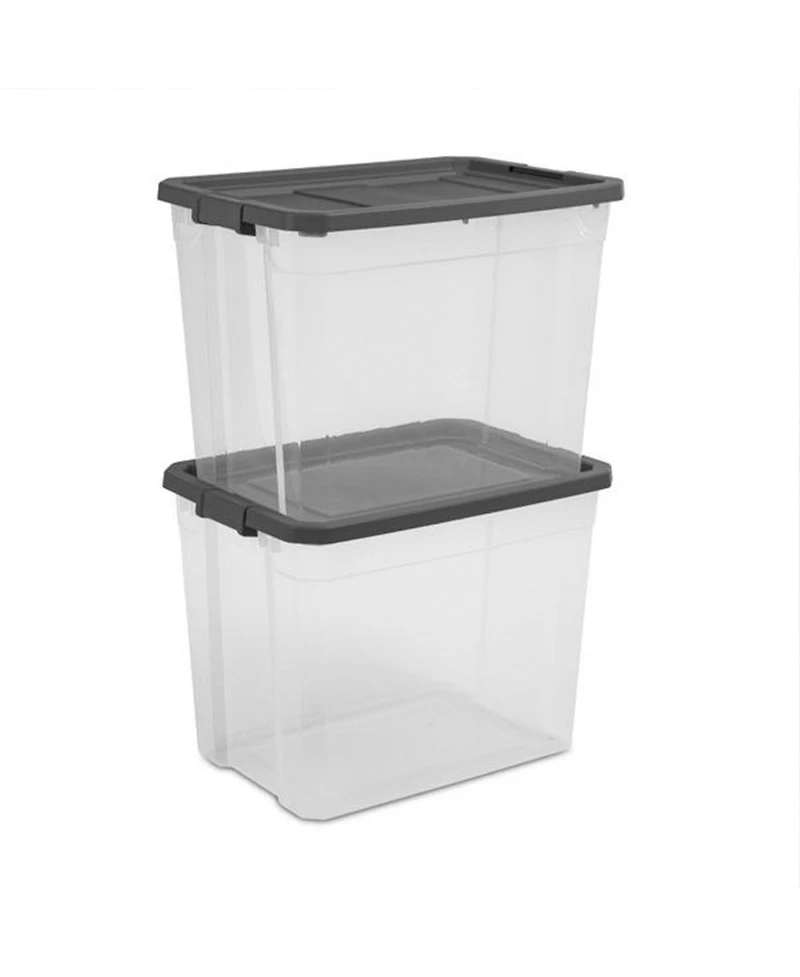 Sterilite 108 Qt. Clear Stacker Storage Container Tote w/ Latching Lid, (4 Pack)