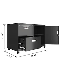 Slickblue Metal Office Cabinet with 2 Drawers and Adjustable Shelves for Versatile Storage Solutions