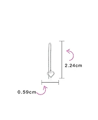 Bling Jewelry Long Linear Lightweight Heart Chain Threader Earrings .925 Sterling Silver Stabilizing U Hook