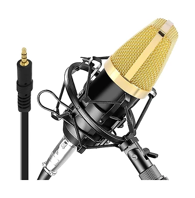 Pyle Large Diaphragm Cardioid Condenser Microphone Kit, Pro Audio with Shock Mount & Xlr Audio Cable
