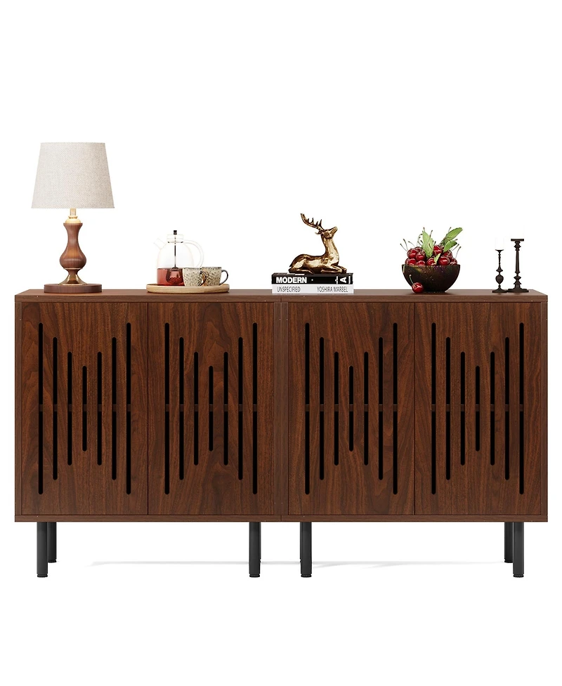 Tribesigns Sideboard Buffet Cabinet, Buffet Cabinet Sideboard Cabinet with Doors & Adjustable Shelves, Freestanding Accent Storage Cabinet