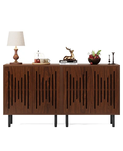 Tribesigns Sideboard Buffet Cabinet, Buffet Cabinet Sideboard Cabinet with Doors & Adjustable Shelves, Freestanding Accent Storage Cabinet
