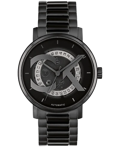 Calvin Klein Unisex Iconic Automatic Ionic Plated Black Stainless Steel Bracelet Watch 40mm