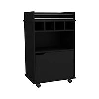 Sims Coffee & Bar Cart 35" H , 4 wheels, Division for bottles, Central Shelf, Drawer with Openwork Door Handle