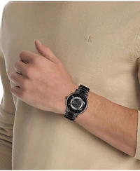 Calvin Klein Unisex Iconic Automatic Ionic Plated Black Stainless Steel Bracelet Watch 40mm