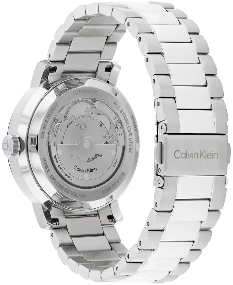 Calvin Klein Unisex Iconic Silver Stainless Steel Bracelet Watch 40mm