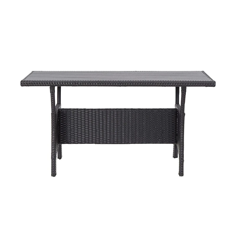vidaXL Patio Table Black 47.2"x27.6"x26" Poly Rattan
