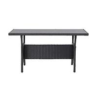 vidaXL Patio Table Black 47.2"x27.6"x26" Poly Rattan