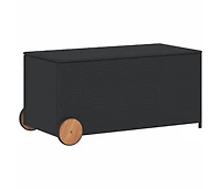 Garden Storage Box with Wheels Black 50.2 Gal Poly Rattan