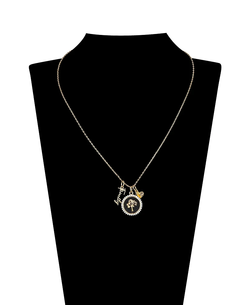 Unwritten Cubic Zirconia Family Tree Charm Pendant Necklace