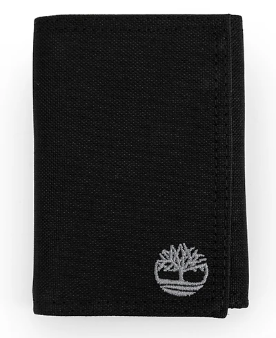 Timberland Men's Nylon Trifold Leather Wallet