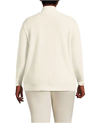 Lands' End Women's Plus Waffle Knit Button Placket Top