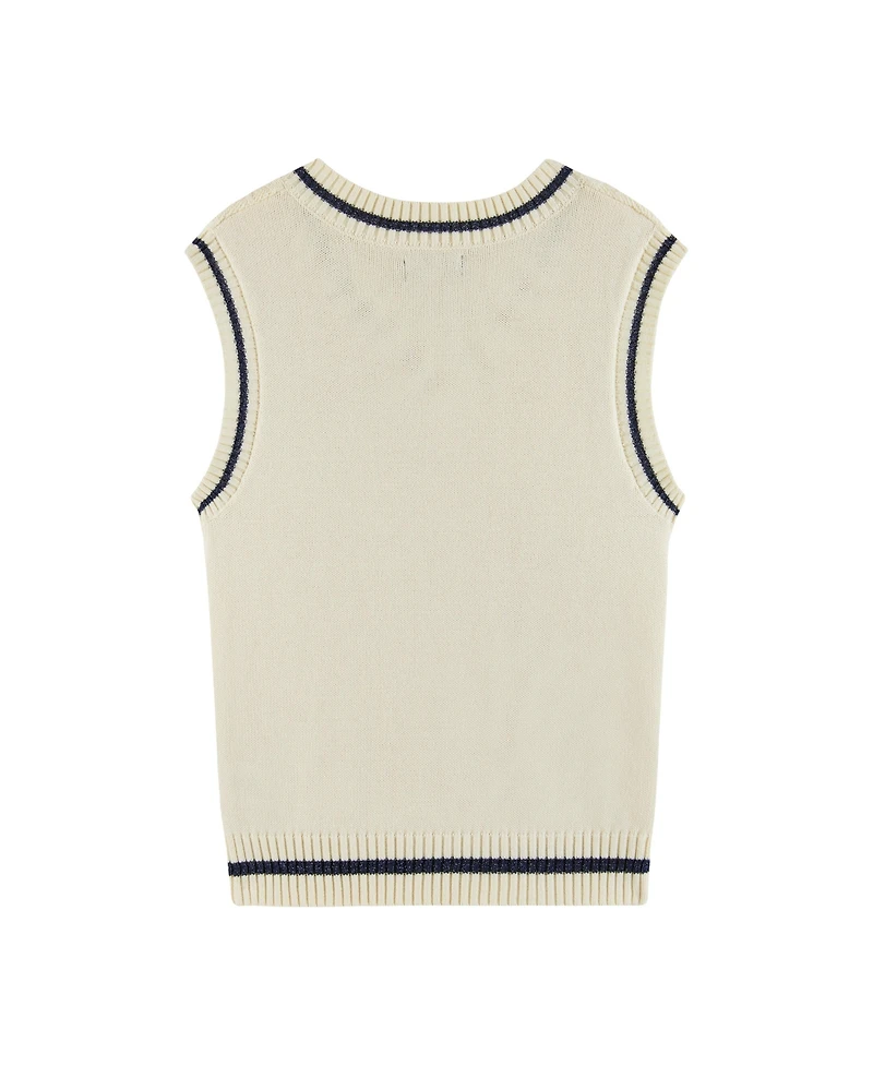 Andy & Evan Big Girls Cream Cable Knit Sweater Vest