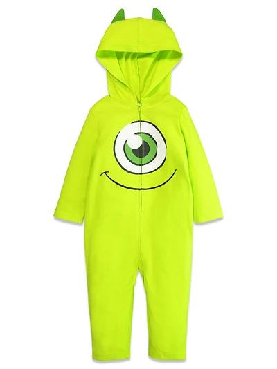 Monsters Inc. Little Boys Pixar Mike Wazowski Zip Up Cosplay Coverall