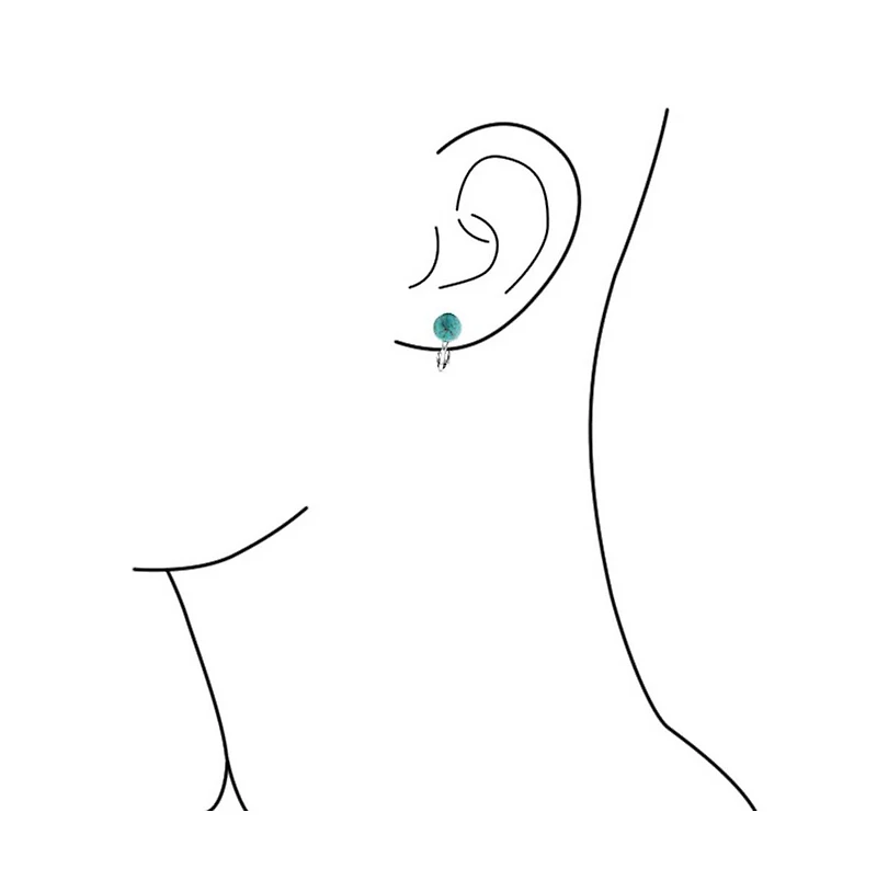 Bling Jewelry Simple Stone Round Bead Clip-On Earrings Non-Piercing Sterling Silver 8MM