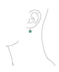 Bling Jewelry Celtic Irish Good Luck Sparkling Green Crystal Clover Shamrock Dangle Earrings Charm .925 Sterling Silver Lever back