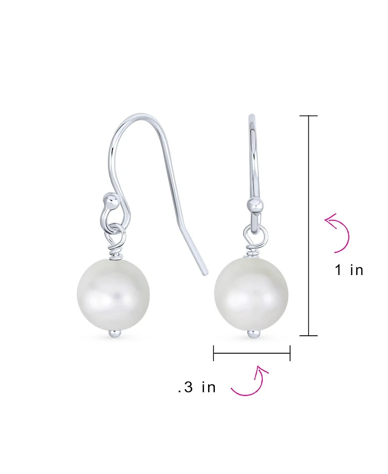 Bling Jewelry Set of 3 White Pink Black Freshwater Cultured Pearl Drop Ball Earrings Silver