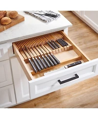 Rev-a-Shelf Dual Row Trimmable Knife Block Drawer Organizer Insert, 4WDKB-1