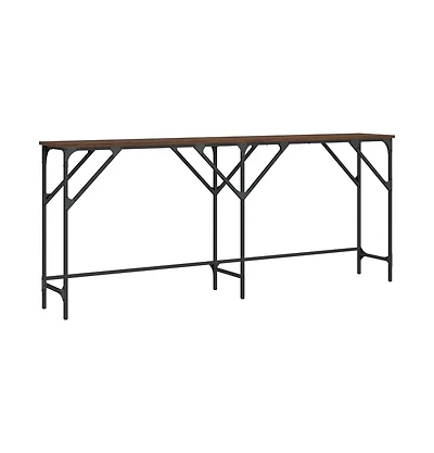 vidaXL Console Table Brown Oak 70.9"x11.4"x29.5" Engineered Wood