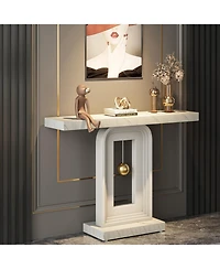 Tribesigns Modern Console Table, 40 Inches Narrow Sofa Entryway Table with Pendulum Shape Base, Contemporary Wood Accent Table for Living Room Hallway