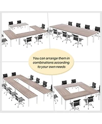 Tribesigns 78.74-Inch Conference Table Set of 2, 13FT Room Table, Large Rectangle Meeting Seminar for 8-10 Person,Long Business T