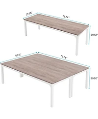 Tribesigns 78.74-Inch Conference Table Set of 2, 13FT Room Table, Large Rectangle Meeting Seminar for 8-10 Person,Long Business T