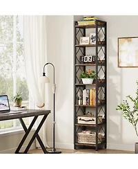 Tribesigns 78.7" Extra Tall Corner Shelf, 7 Tier Skinny Bookcase Corner Bookshelf for Small Spaces, Freestanding Display Shelves, Narrow Corner Storag