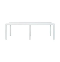 vidaXL Patio Table White 86.6"x35.4"x28.3" Plastic Rattan Look