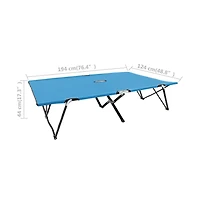 vidaXL Two Person Folding Sun Lounger Blue Steel
