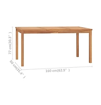 vidaXL Patio Dining Table 63"x31.5"x30.3" Solid Teak Wood