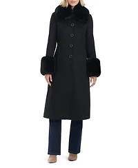 Vince Camuto Women's Single-Breasted Maxi Coat W/ Detachable Faux Fur
