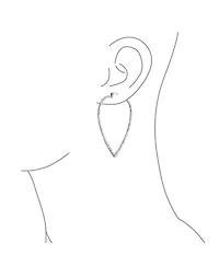 Bling Jewelry Boho Triangle Leaf Shaped Flat Large Open Teardrop .925 Sterling Silver Hammered Hoop Earrings Western Jewelry 2.25 Inch
