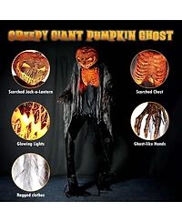 Yescom Scary Animated Pumpkin Halloween Decor 7 Ft with Motion & Sound Activated for Party
