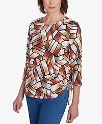 Alfred Dunner Women's Color Block Short Sleeve Top