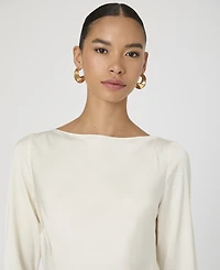 French Connection Women's Ennis Satin Long Sleeve Mini Dress