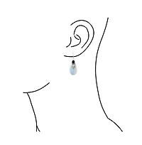 Bling Jewelry Boho Western Style Cz Fan Set Accent Natural Red Purple Black Turquoise Rainbow Opalite Teardrop Dangle Earrings Fish Hook .925 Sterling