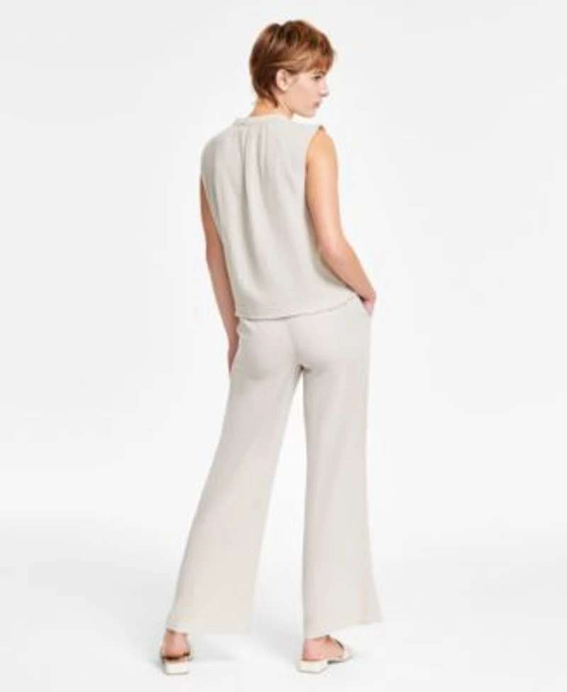 Dkny Jeans Womens Gauze Sleeveless Top Straight Leg Pants
