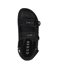 Guess Women's Frella Two Band Embellished Footbed Sandals
