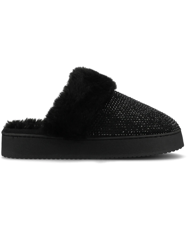 Journee Collection Women's Emmber Rhinestone Platform Slippers