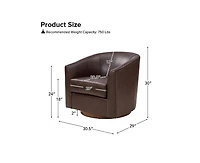 Althea Modern Swivel Barrel Chair with Sturdy Solid Wood Base