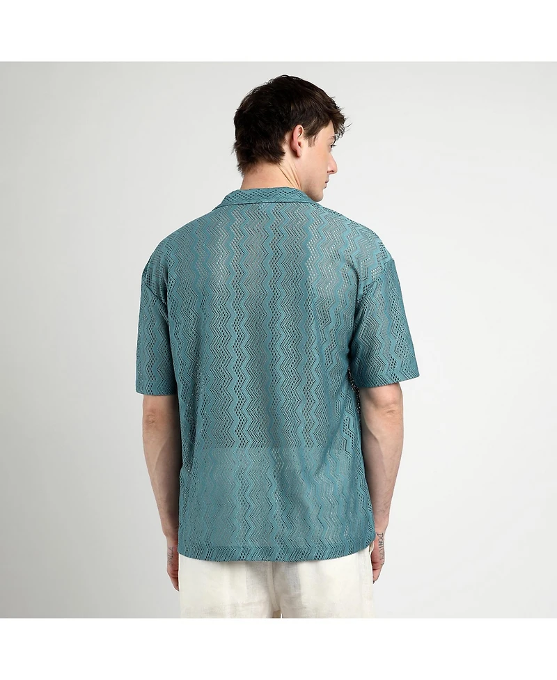 Campus Sutra Men's Splash Check Oversized Shirt