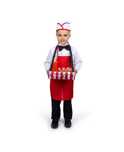 Dress Up America Hot Dog Vendor Costume Set Kids Boys Girls